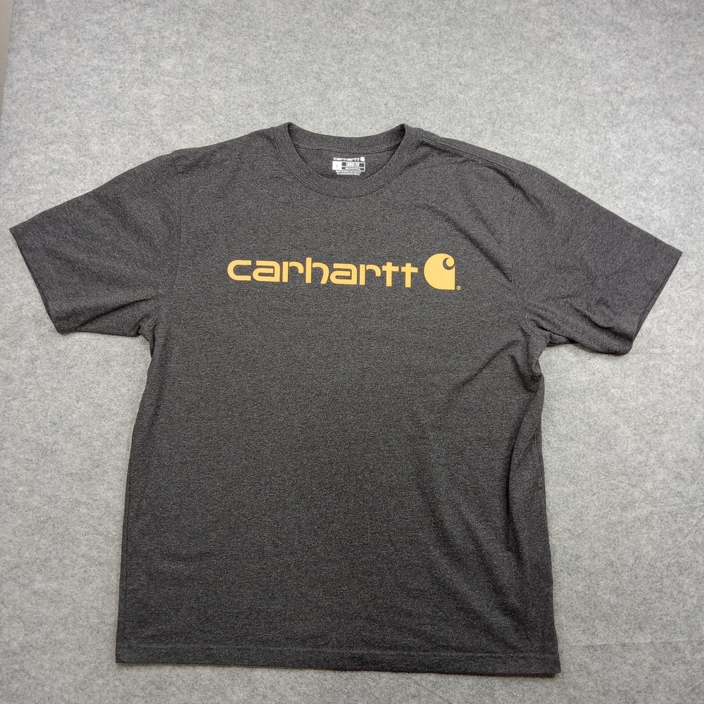 Carhartt Shirt Mens Large Gray Loose Fit Short Sleeve Logo Graphic Tee Workwear